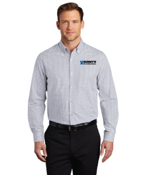 CWC Men's Broadcloth Gingham Easy Care Shirt